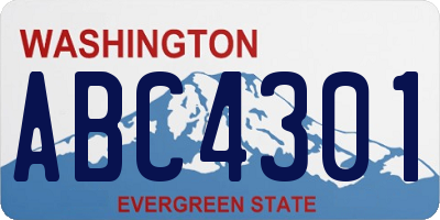 WA license plate ABC4301