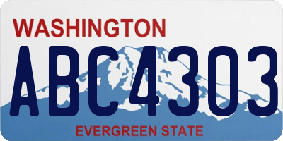 WA license plate ABC4303