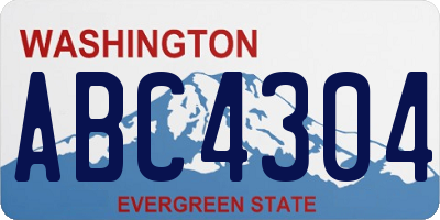 WA license plate ABC4304