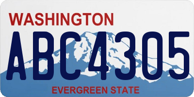 WA license plate ABC4305