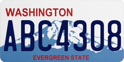 WA license plate ABC4308