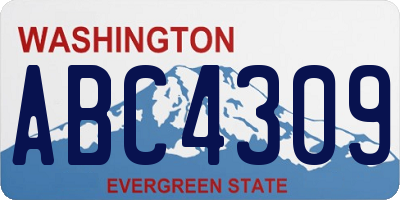 WA license plate ABC4309