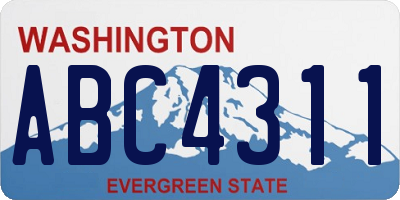 WA license plate ABC4311