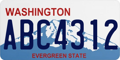 WA license plate ABC4312