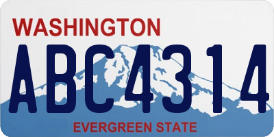 WA license plate ABC4314