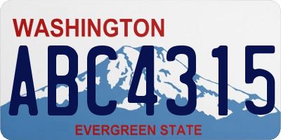 WA license plate ABC4315