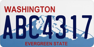 WA license plate ABC4317