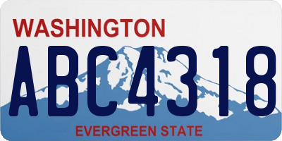 WA license plate ABC4318