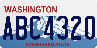 WA license plate ABC4320