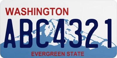 WA license plate ABC4321