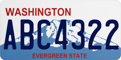 WA license plate ABC4322