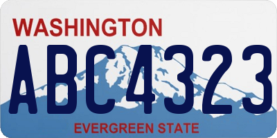 WA license plate ABC4323
