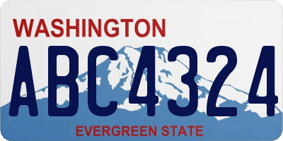 WA license plate ABC4324