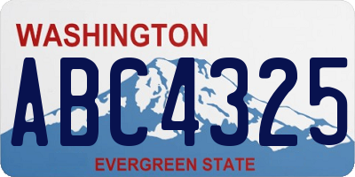 WA license plate ABC4325