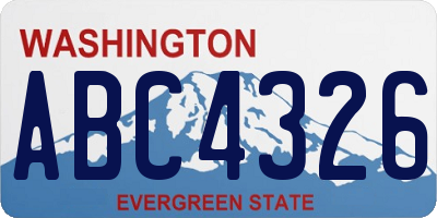 WA license plate ABC4326