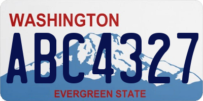 WA license plate ABC4327