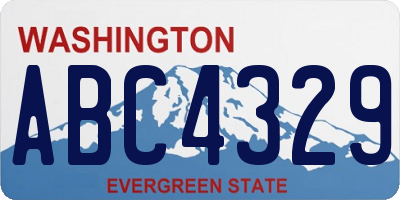 WA license plate ABC4329