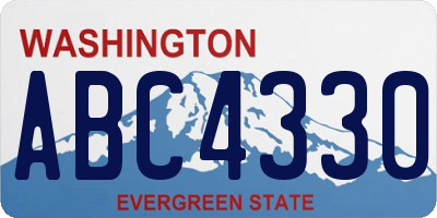 WA license plate ABC4330