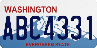 WA license plate ABC4331