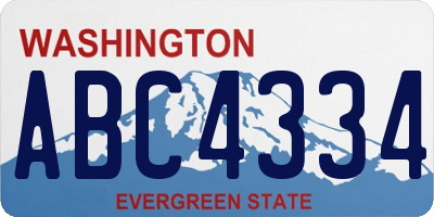 WA license plate ABC4334