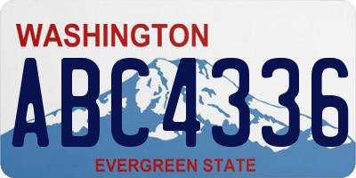 WA license plate ABC4336