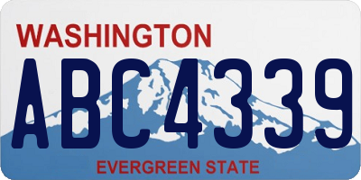 WA license plate ABC4339