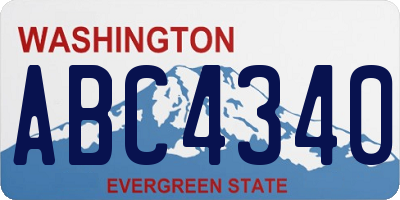 WA license plate ABC4340