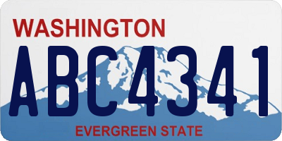 WA license plate ABC4341