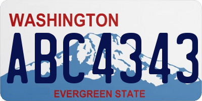 WA license plate ABC4343