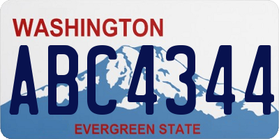 WA license plate ABC4344