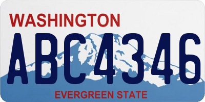 WA license plate ABC4346