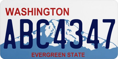 WA license plate ABC4347