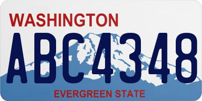 WA license plate ABC4348