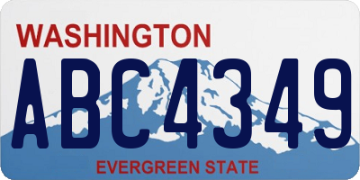 WA license plate ABC4349