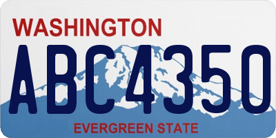 WA license plate ABC4350