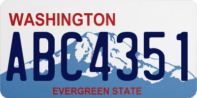 WA license plate ABC4351