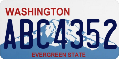 WA license plate ABC4352
