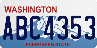 WA license plate ABC4353