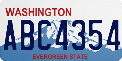 WA license plate ABC4354
