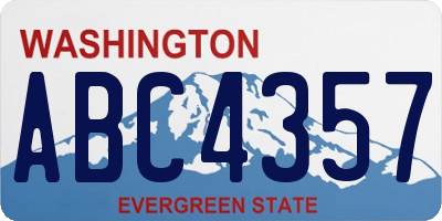 WA license plate ABC4357