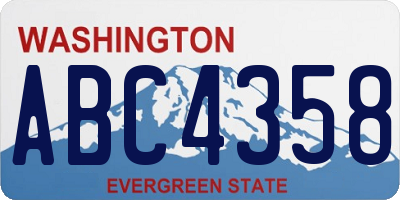 WA license plate ABC4358