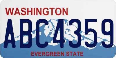 WA license plate ABC4359