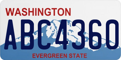 WA license plate ABC4360