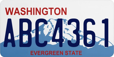 WA license plate ABC4361