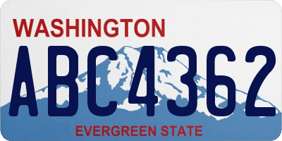 WA license plate ABC4362