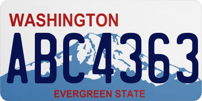 WA license plate ABC4363