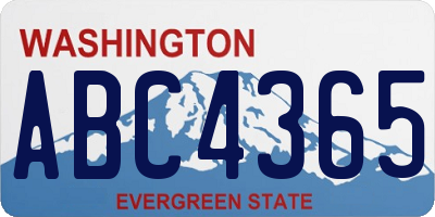 WA license plate ABC4365