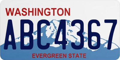 WA license plate ABC4367