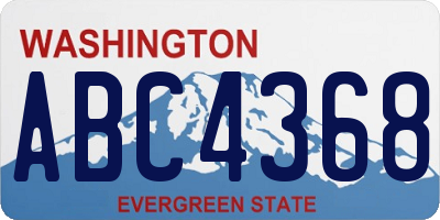 WA license plate ABC4368