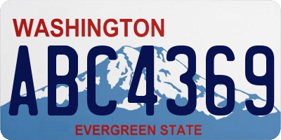 WA license plate ABC4369